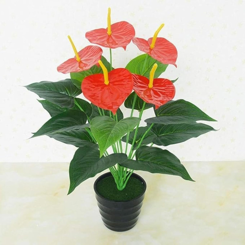 Artificial Simulation Green Plant Potted Plants Artificial Flower Green Plant with Plastic Flower Pot Living Room Indoor Decoration