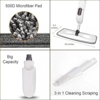 AURORA Water Spray Mop Washable Microfiber Clean Degerming