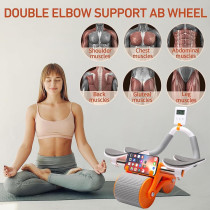 Automatic Rebound Ab Abdominal Exercise Roller Wheel, Exercise Roller Wheel with Dual Elbow Support and Timer, Abs Roller Wheel Core Exercise Equipment.