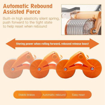 Automatic Rebound Ab Abdominal Exercise Roller Wheel, Exercise Roller Wheel with Dual Elbow Support and Timer, Abs Roller Wheel Core Exercise Equipment.