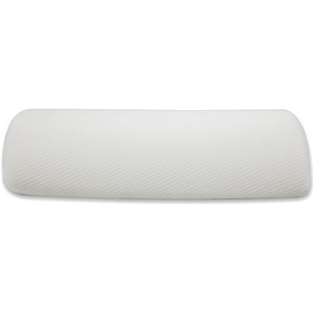 Back Pain Relief Bolster Pillow - Half Moon Knee Pillow for Side, Back, Stomach Sleepers - Semi Roll Round Lumbar Leg Wedge Organic Cotton Cover