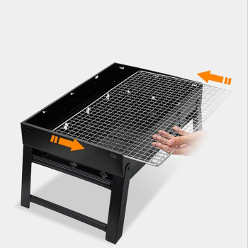 Barbecue Grill, AGM Charcoal Grill Portable Folding BBQ Grill Barbecue Desk Tabletop Outdoor Stainless Steel Smoker BBQ for Picnic Garden Terrace Camping Travel - IE-54403