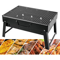 Barbecue Grill, AGM Charcoal Grill Portable Folding BBQ Grill Barbecue Desk Tabletop Outdoor Stainless Steel Smoker BBQ for Picnic Garden Terrace Camping Travel - IE-54403