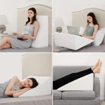 Bed Wedge Pillow with Memory Foam Top – Wedge Pillow for Snoring, Neck Pillow for Pain Relief, Shoulder Pain, Back Pillow (W 55 x L 55 cm, Standard: 8)