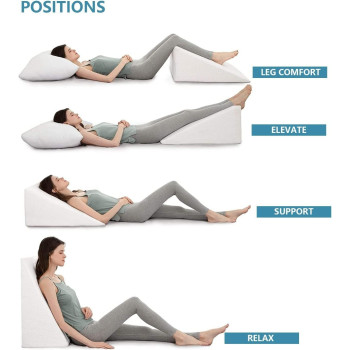 Bed Wedge Pillow With Memory Foam Top - Wedge Pillow For Snoring, Neck Pillow For Pain Relief, Shoulder Pain, Back Pillow (W 65 x L 65 cm, Standard: 8)