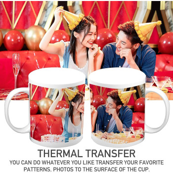 Ceramic Sublimation Mugs Set of 6, 12 oz Coffee Mugs, Ceramic Coffee Cups Mugs with Handle, Perfect for Cappuccino,Tea,Latte,Espresso,Hot Beverage,Wine SD - 28446-P