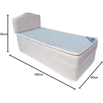 Deep Sleep Devan Bed With Headboard And Pillow Top Mattress Size 90X190 cm