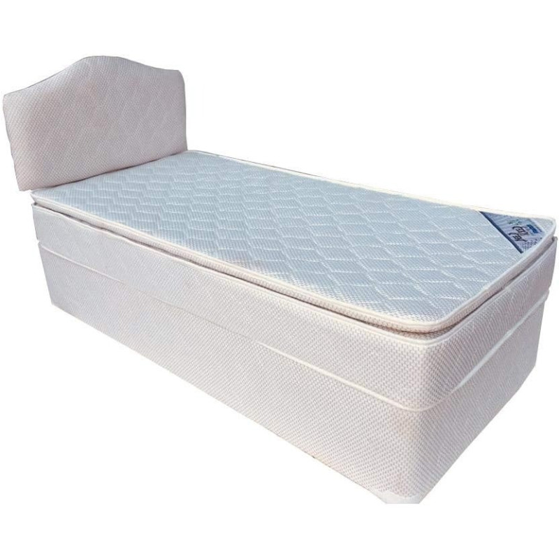 Deep Sleep Devan Bed With Headboard With Spring Pillow Top Mattress 150X200 cm