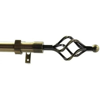 Curtain Rod Single Curtain Drape Set/Scarlet Curtain Pipe Set 1.5 M Length/Single Layer Curtain Hanging/Ball Decor Crown Fits - NC-32900-P1