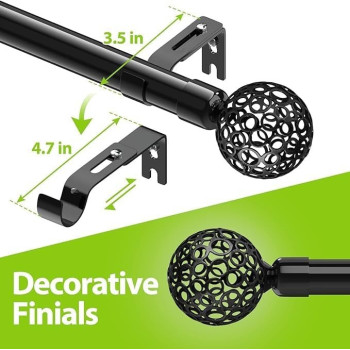 Curtain Rod Single Curtain Drape Set/Scarlet Curtain Pipe Set 1.5 M Length/Single Layer Curtain Hanging/Ball Decor Crown Fits - NC-36999-P4