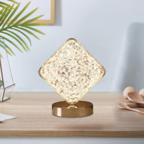 Decorative Table Lamp Creative Round Crystal Night Light USB Powered Acrylic Bedside Lamp for Kids Bedroom Nightstand Decor EL-21136-P