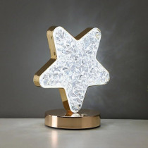 Decorative Table Lamp Creative Round Crystal Night Light USB Powered Acrylic Bedside Lamp for Kids Bedroom Nightstand Decor EL-21138-P