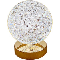 Decorative Table Lamp Creative Round Crystal Night Light USB Powered Acrylic Bedside Lamp for Kids Bedroom Nightstand Decor EL-21137-P