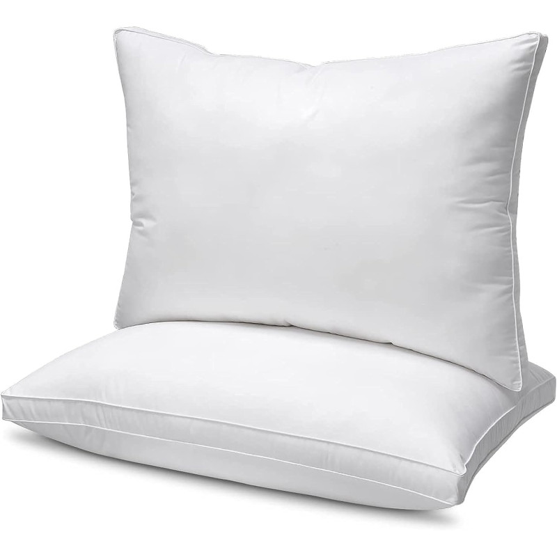 Deep Sleep 100% Cotton Hotel Pillow Standard Pillow Size Set of 2, Bed Pillows for Sleeping, Cooling Down Alternative Pillow Soft and Supportive Pillows (QUEEN 50x80 cm)