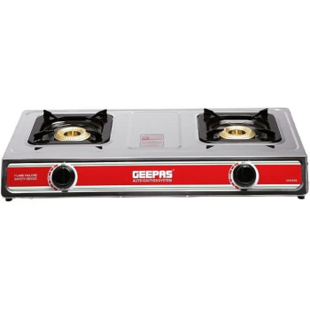 Deep Sleep 2 Burner Gas Cooker, Silver, Gas Range 2-Burner Stove Cooktop, Auto Ignition, Outdoor Grill, Camping Stoves, Compatible For Lpg Gas