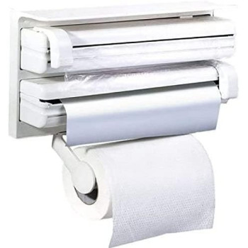 Deep Sleep 3 in 1 Foil Cling Film Aluminium Paper Roll Holder - Portable Triple Paper Dispenser for Cling Film Wrap Aluminium Foil(VI-RACK-05)