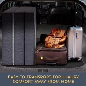 Deep Sleep 4 Inch Tri Folding Mattress Twin Size with Storage Bag, Foldable Memory Foam Topper Portable Floor Guest Bed with Removable Bamboo Cover (Single - W 90 x L 180 cm)