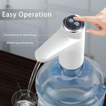 Deep Sleep 5 Gallon Water Bottle Pump - Water Bottle Dispenser for 5gl, USB Charging Automatic Drinking Water Pump, Portable Electric Water Dispenser EJ-31959 (White)
