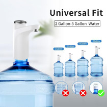 Deep Sleep 5 Gallon Water Bottle Pump - Water Bottle Dispenser for 5gl, USB Charging Automatic Drinking Water Pump, Portable Electric Water Dispenser EJ-31959 (White)