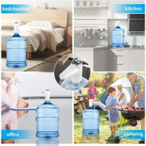 Deep Sleep 5 Gallon Water Bottle Pump - Water Bottle Dispenser for 5gl, USB Charging Automatic Drinking Water Pump, Portable Electric Water Dispenser EJ-31959 (White)
