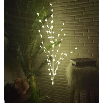Deep Sleep 5FT Birch Twig Tree With 120 Warm White LED Lights, Indoor Or Outdoor Use-White(EL-30778-7)