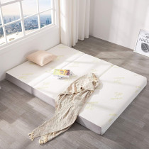 Deep Sleep 6 Inch Tri Folding Mattress Twin Size with Storage Bag, Foldable Memory Foam Topper Portable Floor Guest Bed with Removable Bamboo Cover (Single - W 90 x L 180 cm)