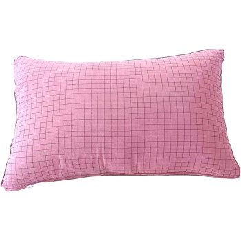 Deep Sleep Aesthetic Grid - Pink Throw Pillow (Pink, Microfiber)