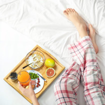Deep Sleep Bamboo Foldable Breakfast Table, Laptop Desk, Bed Table, Serving Tray with Folding Legs & Handles Bamboo (Laptop Desk)