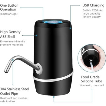 Water Dispenser for 5 Gallon Bottle, Mini Small Water Jug Dispenser, Automatic 5 Gal Cold Water Pump Stand for Office, Home, Kitchen, and Camping