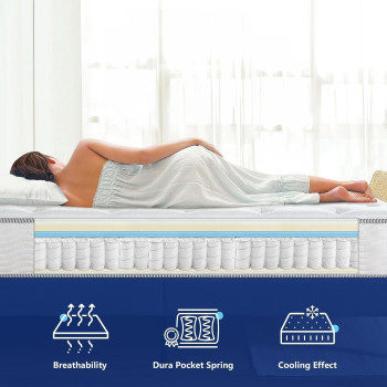 Deep Sleep Dream Catcher 12 inch Hybrid Gel Infused Memory Foam Pocket Spring Premium Quality Mattress (King - W180 x L200)
