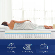Deep Sleep Dream Catcher 12 inch Hybrid Gel Infused Memory Foam Pocket Spring Premium Quality Mattress (Single - W90 x L190 cm)