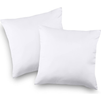 DEEP SLEEP EVERY NIGHT Bedding Cushion Inner Pads (Pack of 2, White) - Inserts 18 x (45 45 cm) Hollowfibre Fillers Polycotton Cover