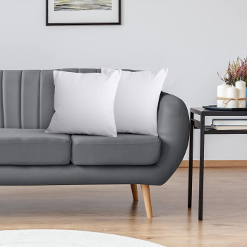 DEEP SLEEP EVERY NIGHT Bedding Cushion Inner Pads (Pack of 2, White) - Inserts 18 x (45 45 cm) Hollowfibre Fillers Polycotton Cover