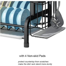 DEEP SLEEP EVERY NIGHT Dish Drying Rack,3 Tier Extra Large Carbon Steel Dish Rack and Drainboard Set for Kitchen Countertop,Easy Install Dish Drainer