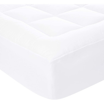 DEEP SLEEP EVERY NIGHT Down-Alternative Mattress Topper Pad - Fiber White Soft Fluffy (Single Size - W 90 x L 200 cm)