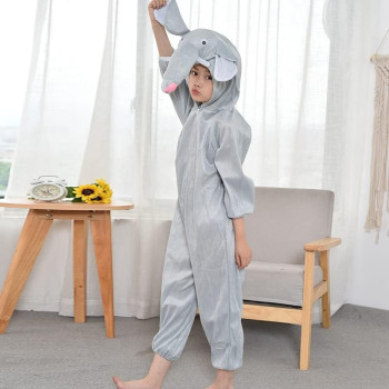 DEEP SLEEP EVERY NIGHT Elephant Costume for Kids, Elephant Jumpsuit Costume for Halloween Dress Up Cosplay Fancy Dress Party Animal Costumes for Kids Elephant Costume Toddler