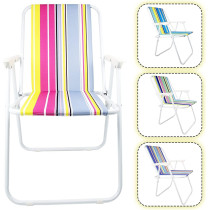 DEEP SLEEP EVERY NIGHT Foldable Beach Chair Striped, Multi-Color, Portable for Camping and BBQ, Assorted Colors LB-10001-3