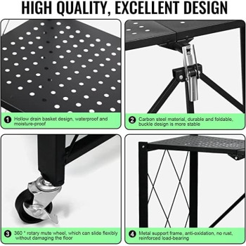 DEEP SLEEP EVERY NIGHT Foldable Storage Organizer 5 Tier, Storage Shelves Kitchen Cabinet Storage Rack, Shelf Storage Multipurpose Rack for Living Room Bedroom Kitchen Garage