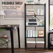 DEEP SLEEP EVERY NIGHT Foldable Storage Organizer 5 Tier, Storage Shelves Kitchen Cabinet Storage Rack, Shelf Storage Multipurpose Rack for Living Room Bedroom Kitchen Garage