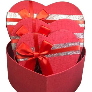 DEEP SLEEP EVERY NIGHT Gift Box Wedding Heart Gift Boxes Ribbon Treat Box Paper Presentation Box Engagement Wedding Birthday Packaging Box Gift Wrap Boxes Gifts (Red)