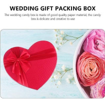 DEEP SLEEP EVERY NIGHT Gift Box Wedding Heart Gift Boxes Ribbon Treat Box Paper Presentation Box Engagement Wedding Birthday Packaging Box Gift Wrap Boxes Gifts (Red)