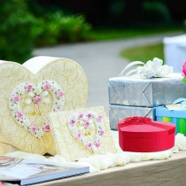 DEEP SLEEP EVERY NIGHT Gift Box Wedding Heart Gift Boxes Ribbon Treat Box Paper Presentation Box Engagement Wedding Birthday Packaging Box Gift Wrap Boxes Gifts (Red)