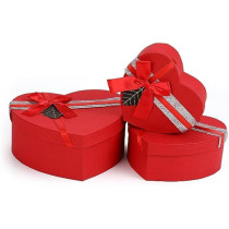 DEEP SLEEP EVERY NIGHT Gift Box Wedding Heart Gift Boxes Ribbon Treat Box Paper Presentation Box Engagement Wedding Birthday Packaging Box Gift Wrap Boxes Gifts (Red)