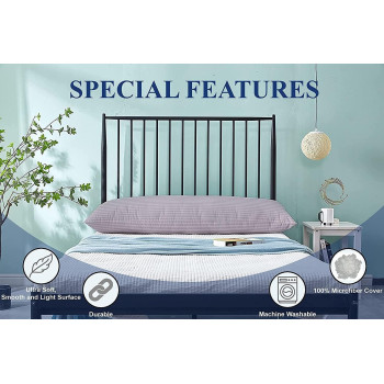 Deep Sleep Hotel Linen Long Body Pillow 1pc, Fabric: 100% Polyester 85 GSM Microfiber 1 cm Stripe Super Soft, Size 45 x 120cm (Light Grey, 45 x 120 cm)