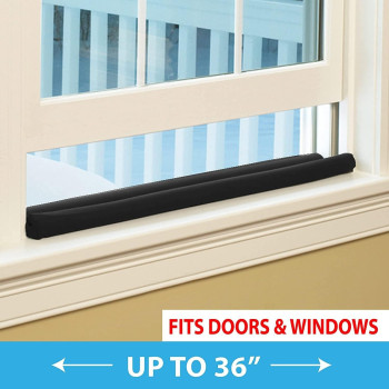 DEEP SLEEP EVERY NIGHT In-House Door Draft Stopper, 30'' to 38'' Under Door Draft Blocker Window Breeze Blocker, Noise Sound Light Smell Blocker, Grey, DOOR GUARD-Gr, 37inch