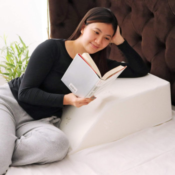 DEEP SLEEP EVERY NIGHT Leg Elevation Memory Foam with Removeable, Washable Cover - Elevated Pillows for Sleeping, Blood Circulation, Leg Swelling Relief (Standard: 8)