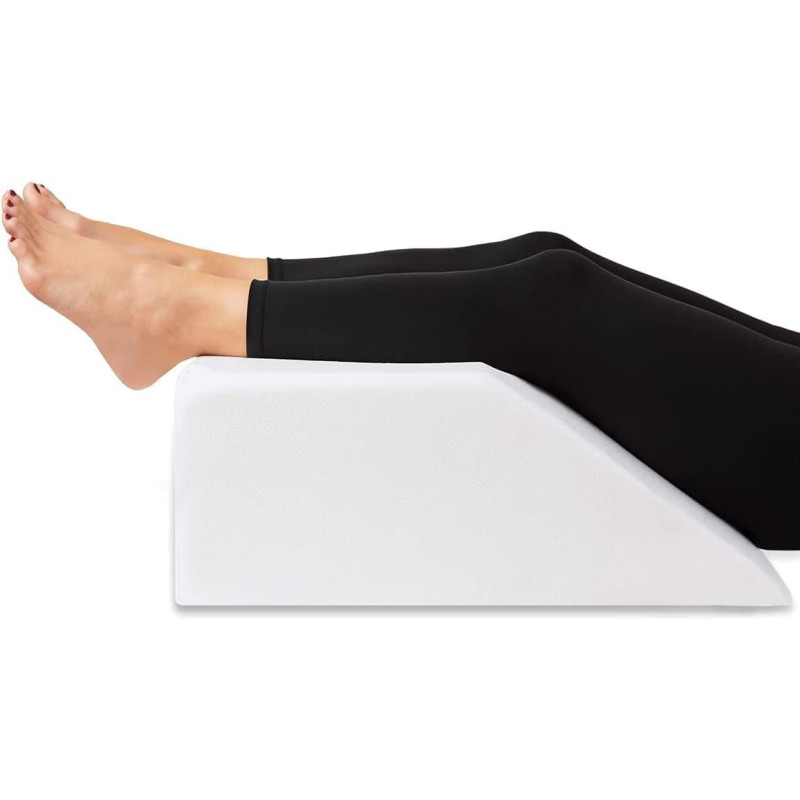 DEEP SLEEP EVERY NIGHT Leg Elevation Memory Foam with Removeable, Washable Cover - Elevated Pillows for Sleeping, Blood Circulation, Leg Swelling Relief (Standard: 8)