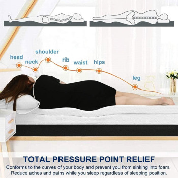 DEEP SLEEP EVERY NIGHT Memory Foam (Visco) Mattress Topper Height of 5 cm With Removable Knitted Fabric Cover (King - 180 x 200)
