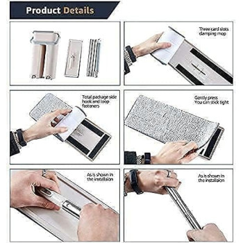 Deep Sleep Every Night Microfiber Flat Mop with Bucket, Cleaning Squeeze Hand Free Floor Mop, Reusable Mop Pads, Stainless Steel Handle, 360 Rotating Head Squeeze Flat Mop