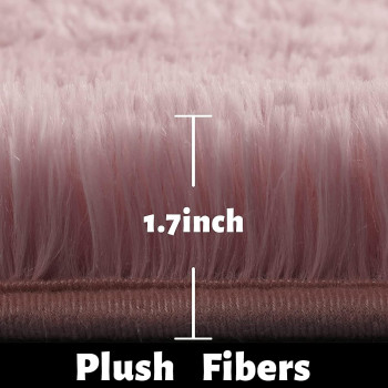 DEEP SLEEP EVERY NIGHT Round Fur Rug for Bedroom, Fluffy Circle Rugs for Kids Room, Furry Carpet for Teen Girls Room, Non-Slip Shaggy Circular Rug Plush Rug